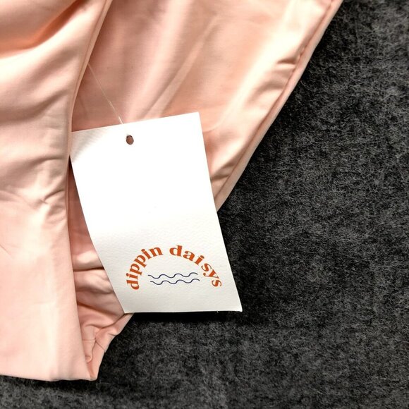 NWT Dippin Daisy High Cut Cheeky Bikini Bottom Womens XL Blush Pink Solid - Picture 4 of 10